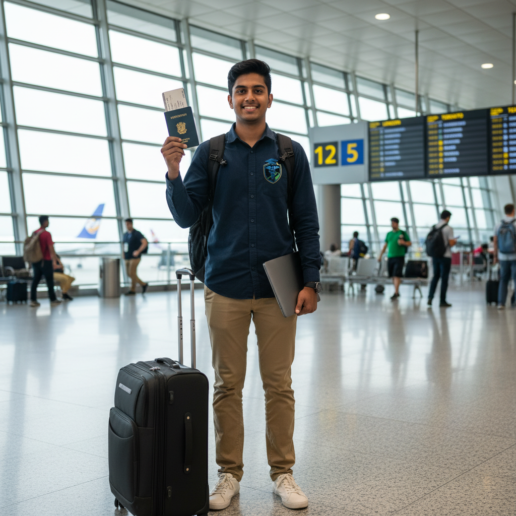 Student traveling overseas