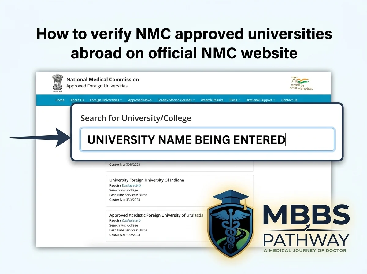 How to verify NMC approved universities abroad on official NMC website
