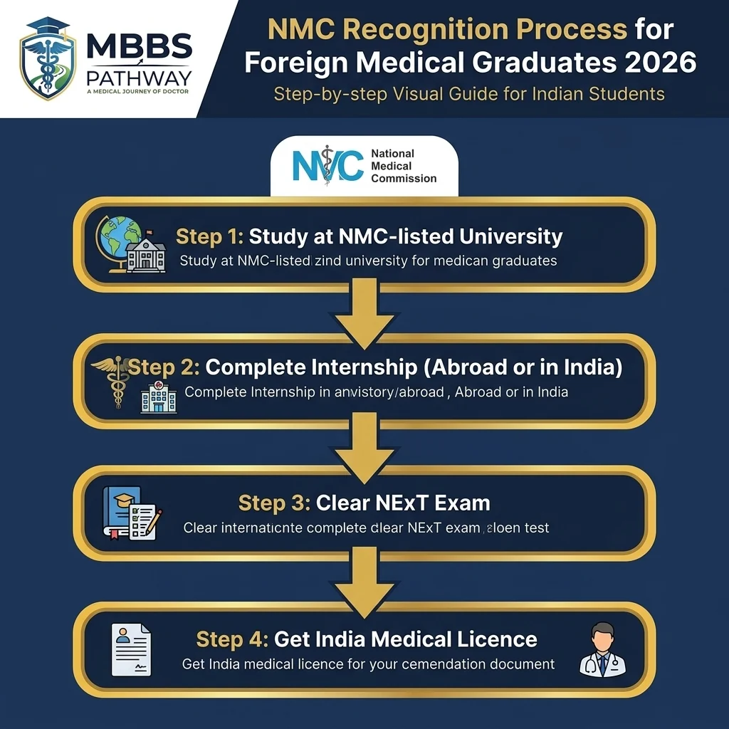 NMC approved MBBS abroad universities list and recognition process for Indian students 2026